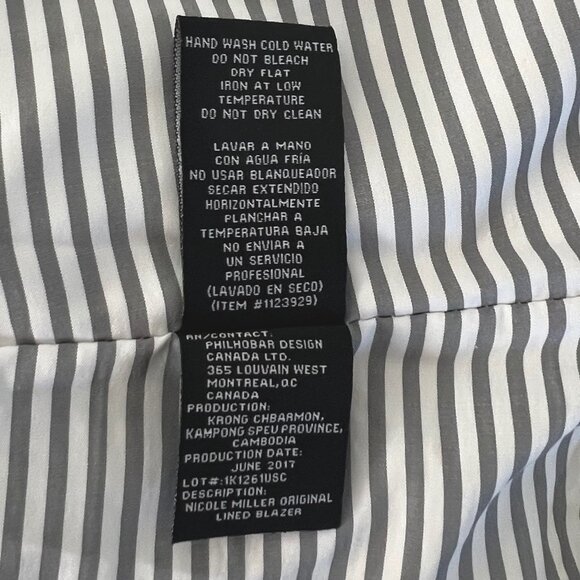 Original Nicole Miller Womens Blazer Jacket Size L Black Cotten Polyester EUC! - Picture 6 of 15